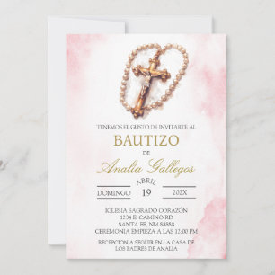 Crucifix Inbjudan till spansk baptism