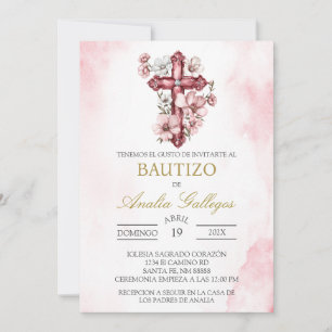 Crucifix Inbjudan till spansk baptism