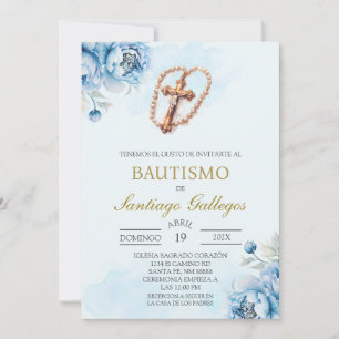 Crucifix Inbjudan till spansk baptism