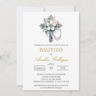 Crucifix Inbjudan till spansk baptism