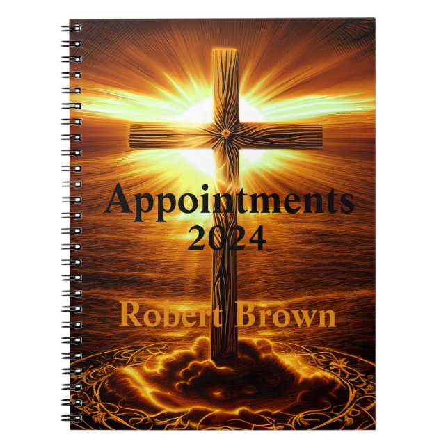 Crucifix Kor Golden Sunrise Anteckningsbok (Framsidan)