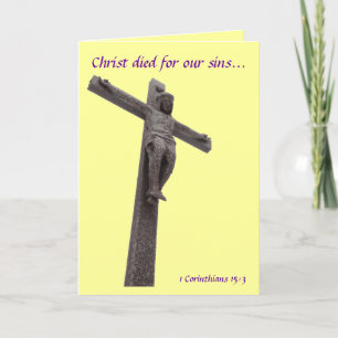 Crucifix Kristus dog för vår Sins IV Helgkort