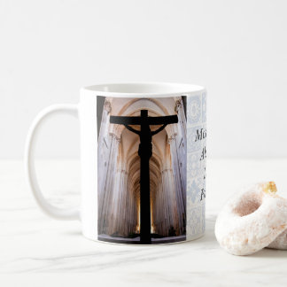 Crucifix med Jesus Kristus. Gothic Alcobaca Abbey Kaffemugg