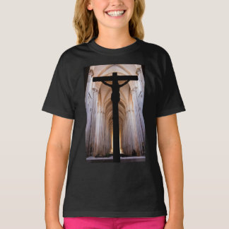Crucifix med Jesus Kristus. Gothic Alcobaca Abbey T Shirt