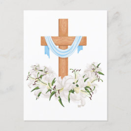Crucifix med Lilies Helg Vykort