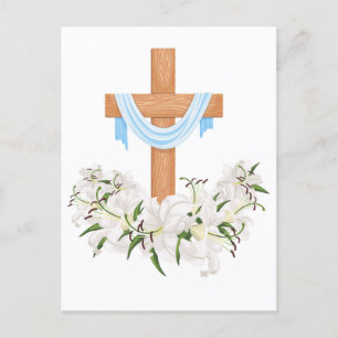Crucifix med Lilies Helg Vykort