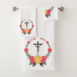 Crucifix och blommor