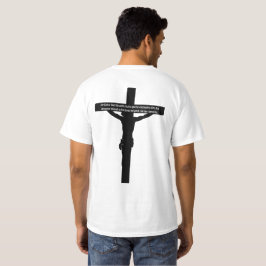 Crucifix och verse för T-tröja för John 3:16vit på Tee Shirt