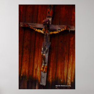 Crucifix om trä poster