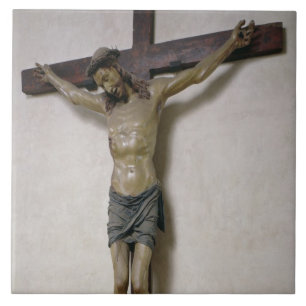Crucifix (polychrome trä) kakelplatta