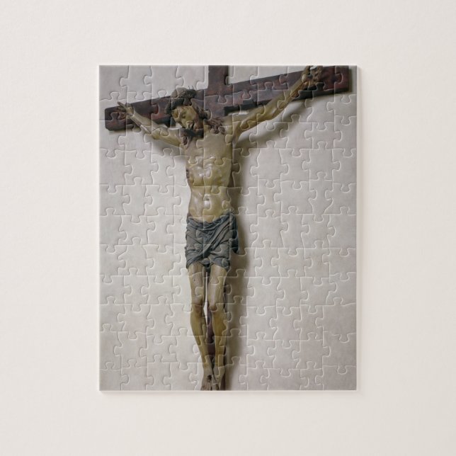 Crucifix (polychrome trä) pussel (Vertikal)