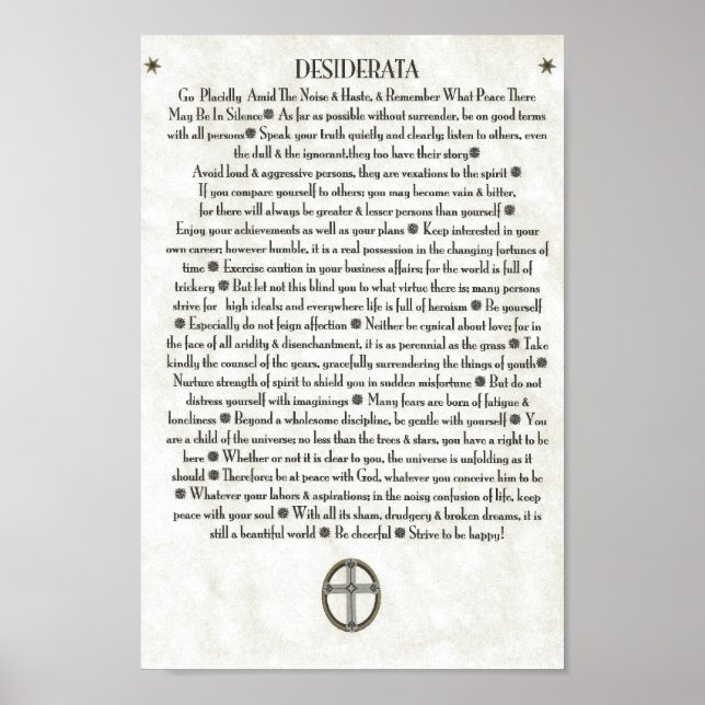 CRUCIFIXEN DESIDERATA i cirkel Poster (Framsidan)