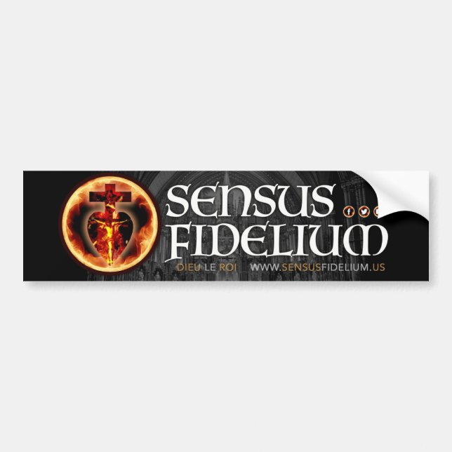 Crucifixen Sensus Fidelium Catholik Religiösa Bildekal (Framsidan)