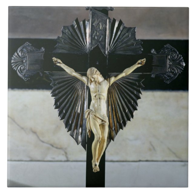 Crucifixion 17th århundrade (elfenben) kakelplatta (Framsidan)