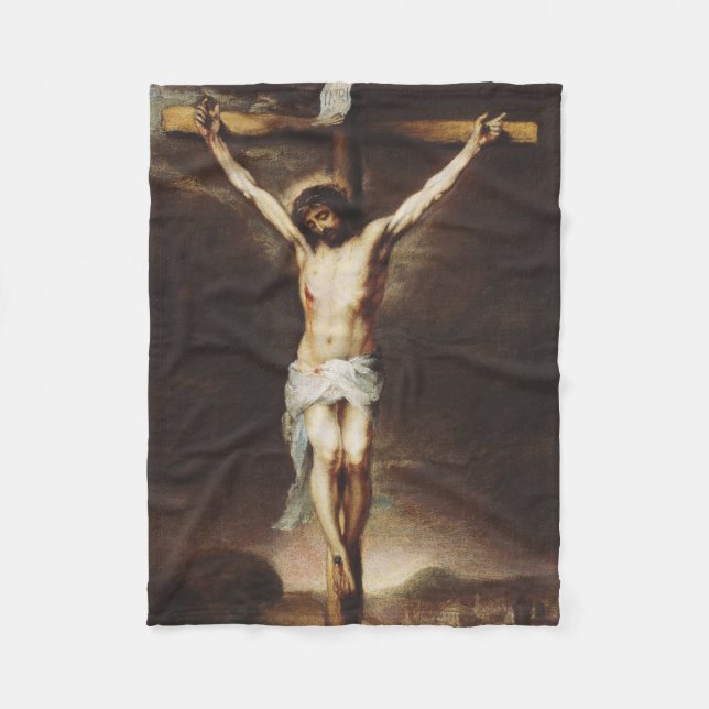 Crucifixion av Bartolome Esteban Murillo Fleecefilt (Framsidan)