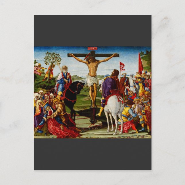 Crucifixion av Benvenuto di Giovanni Vykort (Framsida)