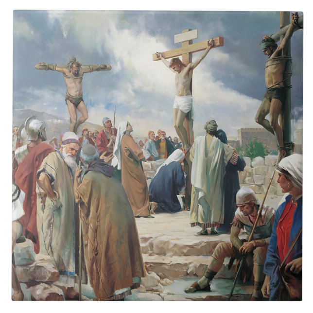 Crucifixion av Carl Bloch Kakelplatta (Framsidan)