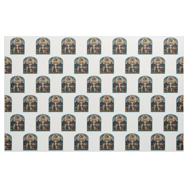 Crucifixion av det Jesus målat glassfönstret Tyg (Fat Quarter)