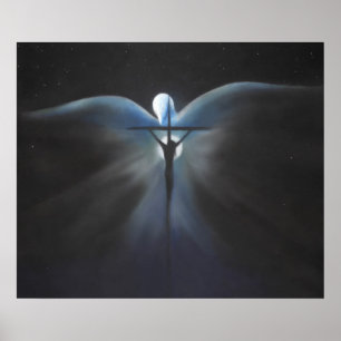 Crucifixion av Kristus med trycket för helig ande Poster