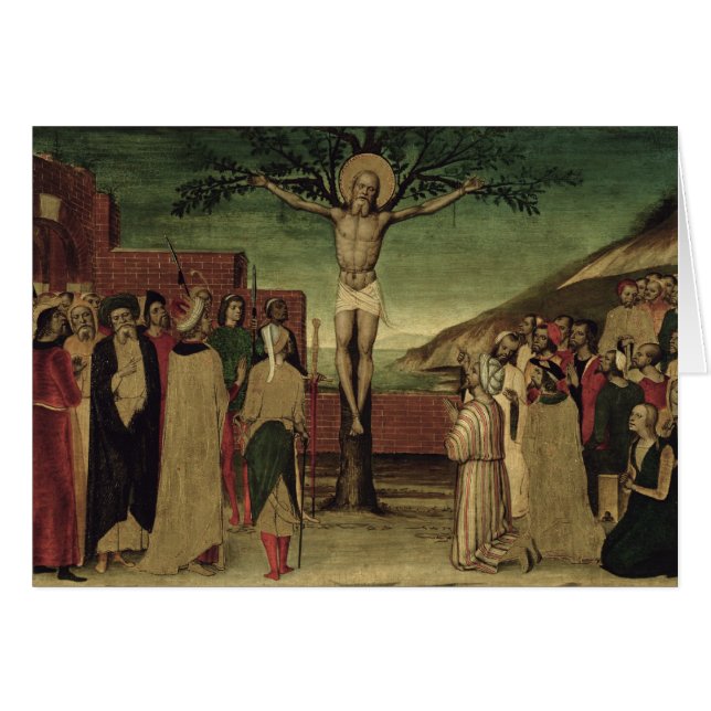 Crucifixion av St Andrew Hälsningskort (Framsidan Horizontal)