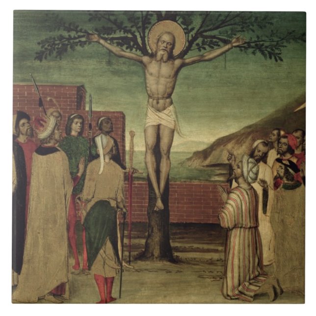 Crucifixion av St Andrew Kakelplatta (Framsidan)