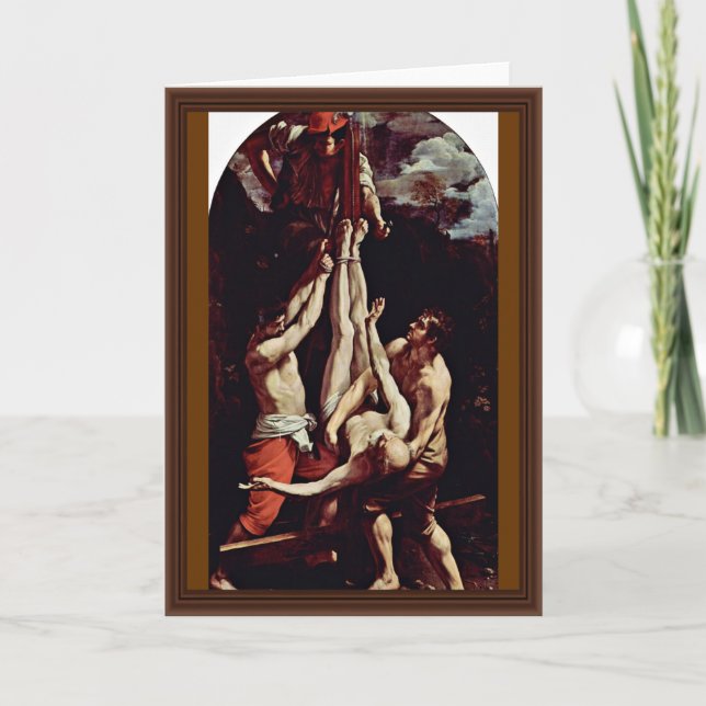 Crucifixion av St Peter av Reni Guido Kort (Framsida)