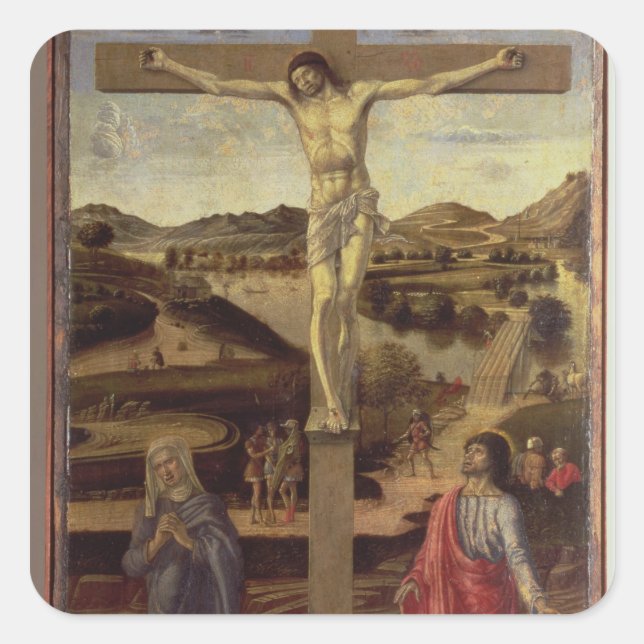 Crucifixion, c.1455 fyrkantigt klistermärke (Framsida)