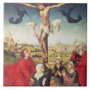 Crucifixion c.1510 (olja på panel) kakelplatta