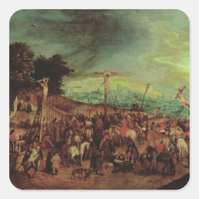 Crucifixion Fyrkantigt Klistermärke (Framsida)