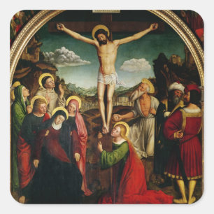 Crucifixion Fyrkantigt Klistermärke