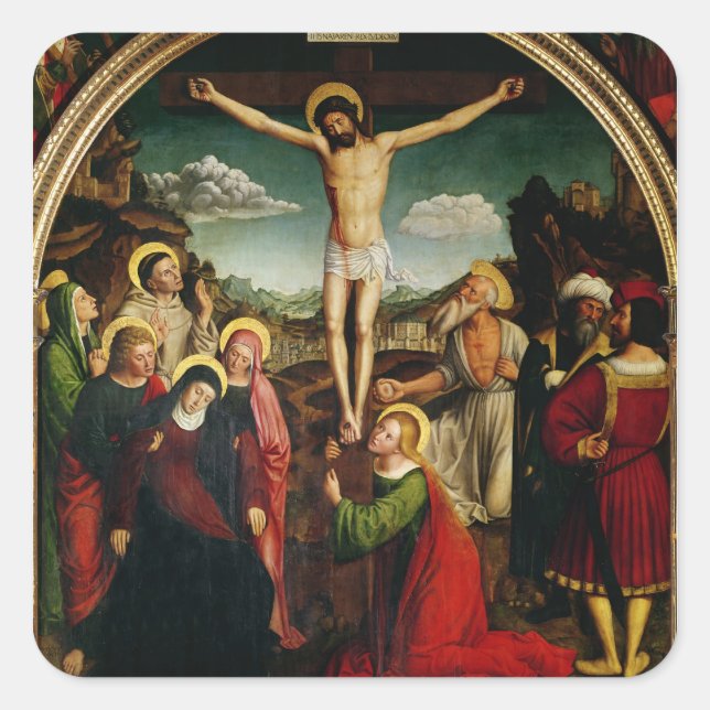 Crucifixion Fyrkantigt Klistermärke (Framsida)