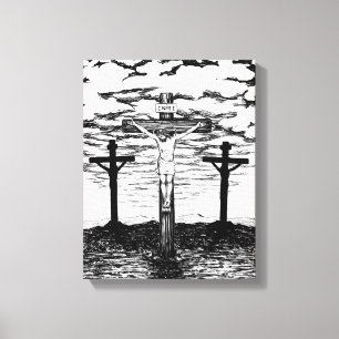Crucifixion Illustration av Amanda Diehl Canvastryck