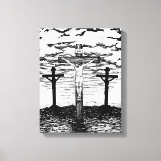 Crucifixion Illustration av Amanda Diehl Canvastryck