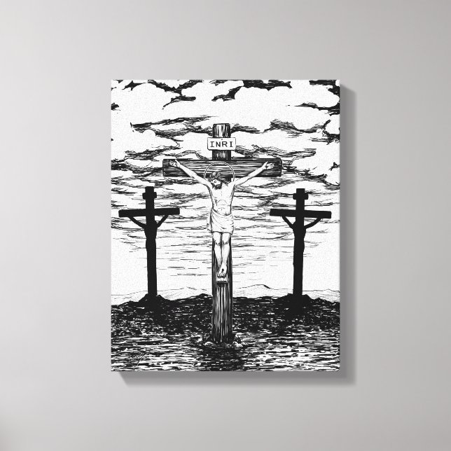 Crucifixion Illustration av Amanda Diehl Canvastryck (Framsida)