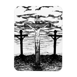 Crucifixion Illustration av Amanda Diehl Magnet
