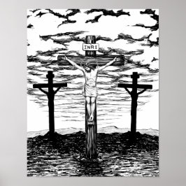 Crucifixion Illustration av Amanda Diehl Poster