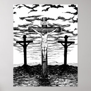 Crucifixion Illustration av Amanda Diehl Poster