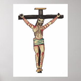 Crucifixion Jesus Kristus Kor Watercolor konst Poster