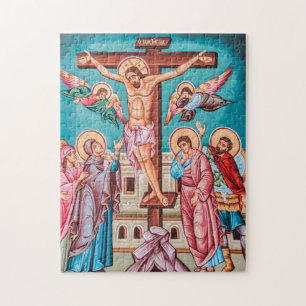 Crucifixion Jesus Kristus Ortodox Christian Icon Pussel