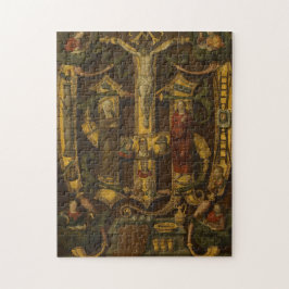 Crucifixion Jesus religiösa Vintage Medieval konst Pussel