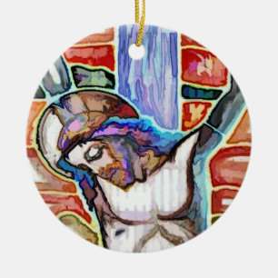 CRUCIFIXION JULGRANSPRYDNAD KERAMIK