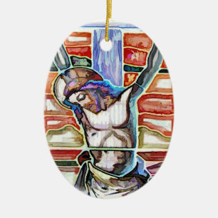 CRUCIFIXION JULGRANSPRYDNAD KERAMIK