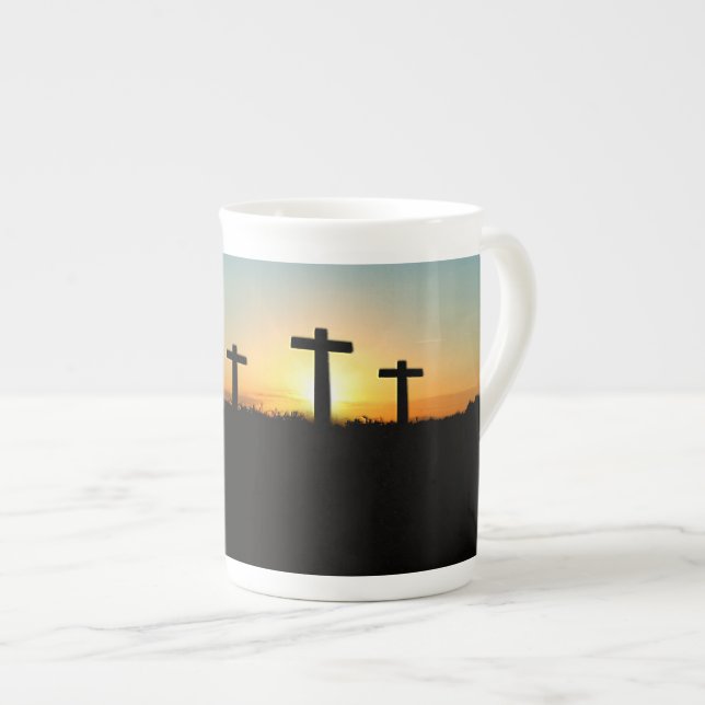 Crucifixion Kor vid Sunset Benporslin Mugg (Framsida höger)