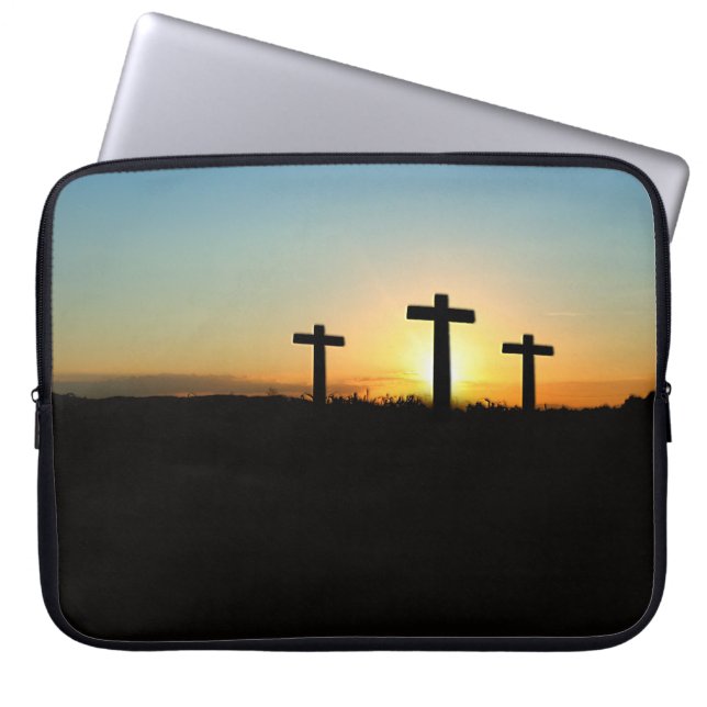 Crucifixion Kor vid Sunset Laptop Sleeve (Framsidan)
