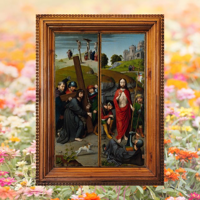 Crucifixion Lent Resurrection Jesus Kristus Påsk Poster (Religious Christian Catholic Crucifixion Lent Resurrection Jesus Christ is risen Easter Poster)