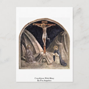 Crucifixion med Mary av Fra Angelico Vykort