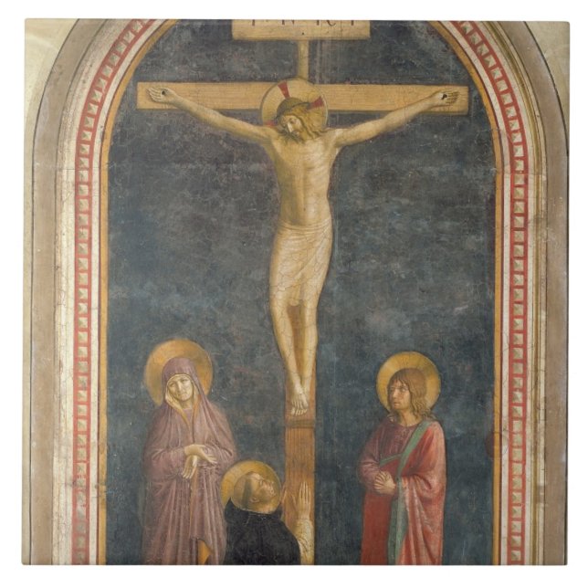 Crucifixion med oskulden, SS. John Evangelien Kakelplatta (Framsidan)