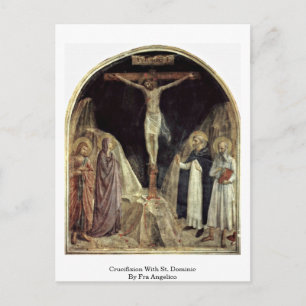 Crucifixion med Saint Dominic av Fra Angelico Vykort