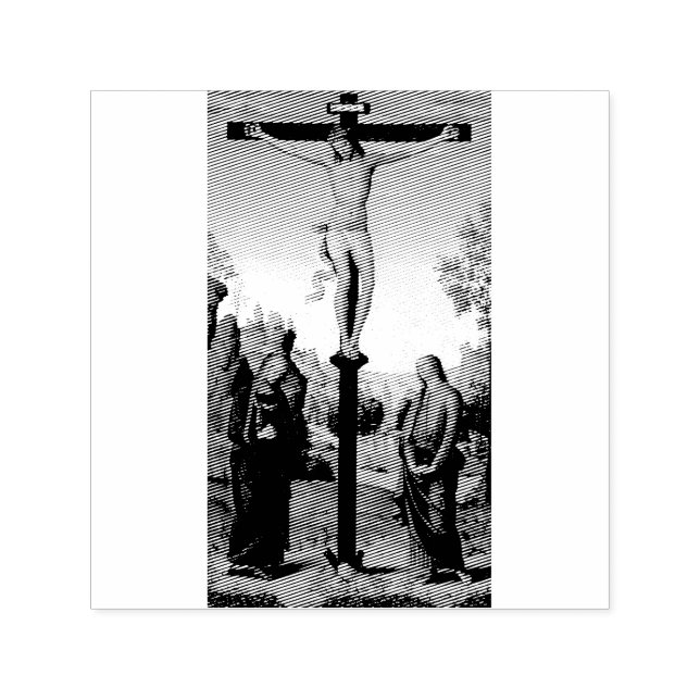 Crucifixion med Virgin av Pietro Perugino Självfärgande Stämpel (Design)