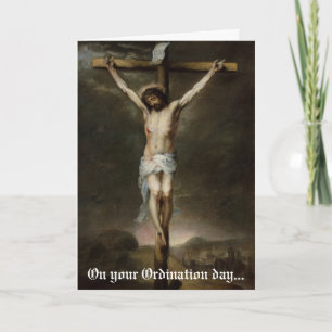 Crucifixion of Jesus Ordination Card Kort